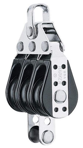 Motón Harken 087 triple con arraigo – H087